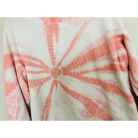 J.CREW Sweatshirt Pink White Tie Dye CrewNeck Cotton Pullover Size Large - Picture 4 of 8